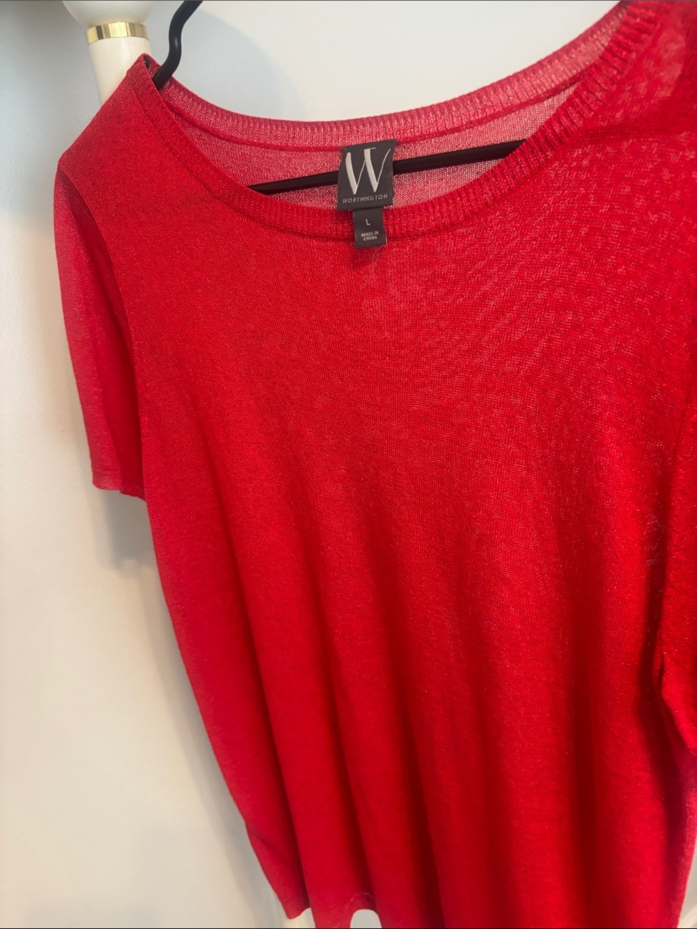 Worthington Vibrant Red Short Sleeve Crew Tee